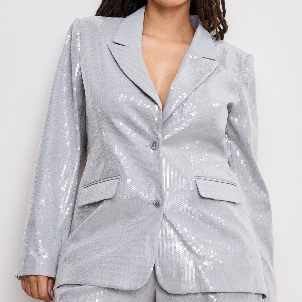 Good American Oversized Sequin Blazer